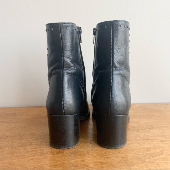 HISPANITAS Black Soft Leather Studded Ankle Booties - Picture 3 of 13